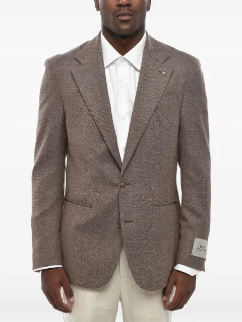 Corneliani virgin wool jetted-pocket blazer Brown 27XZ122766341031