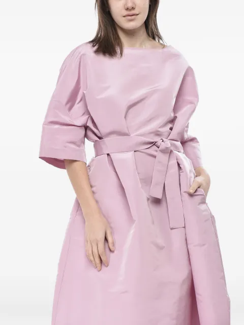 SUPER BLOND midi belted silk-organza kaftan Pink DRESSTR17