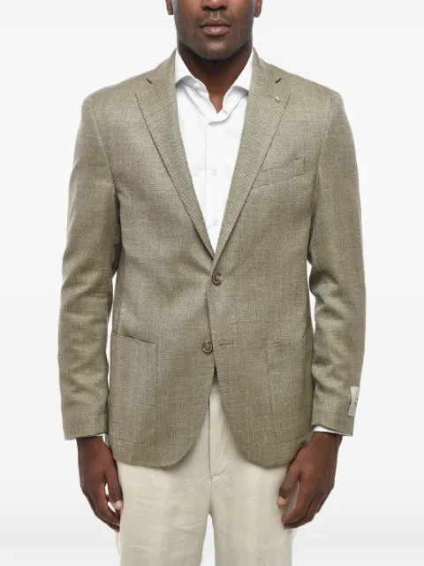 Corneliani herringbone single-breasted blazer Neutrals 27XZ172766237050