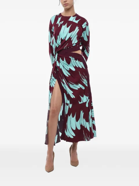 Stella McCartney printed cut-out dress Purple 603944SSA536481