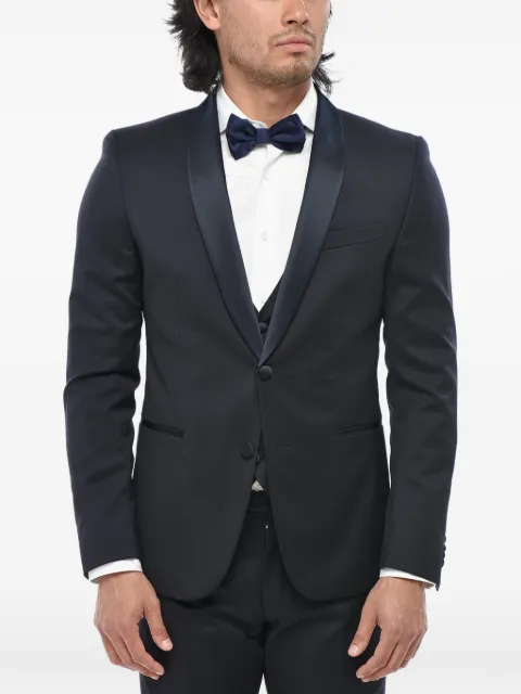 Corneliani satin shawl-lapel three-piece suit (set of three) Blue 938T629398150001