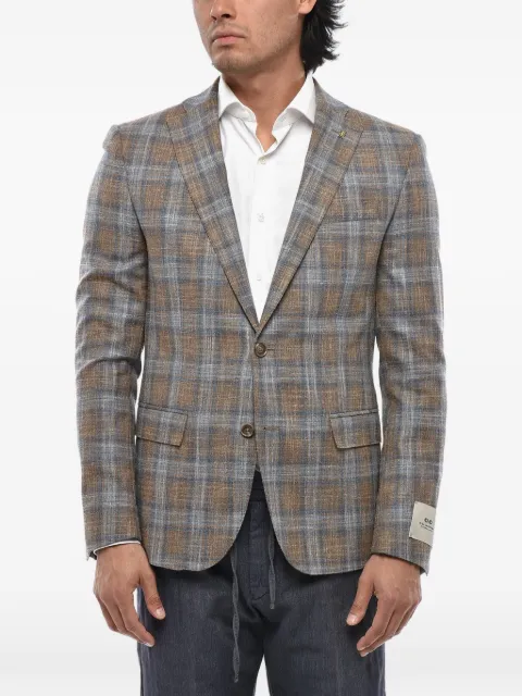 Corneliani checked single-breasted blazer Brown 276R292766236031