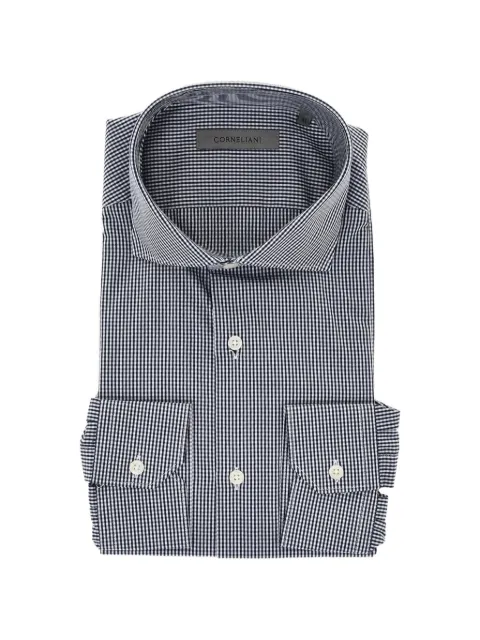 Corneliani checked cotton shirt Blue 91P02N3120258