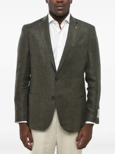 Corneliani single-breasted patch-pocket blazer Green 27XZ172768278050