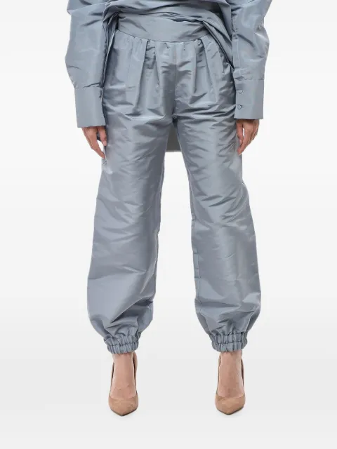 SUPER BLOND tapered silk trousers Blue TROUSERE