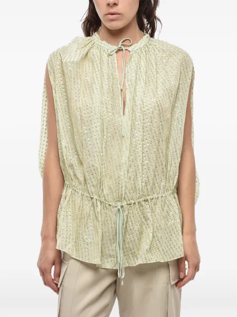 Stella McCartney lurex-detail sleeveless blouse Green 600957SOA453941