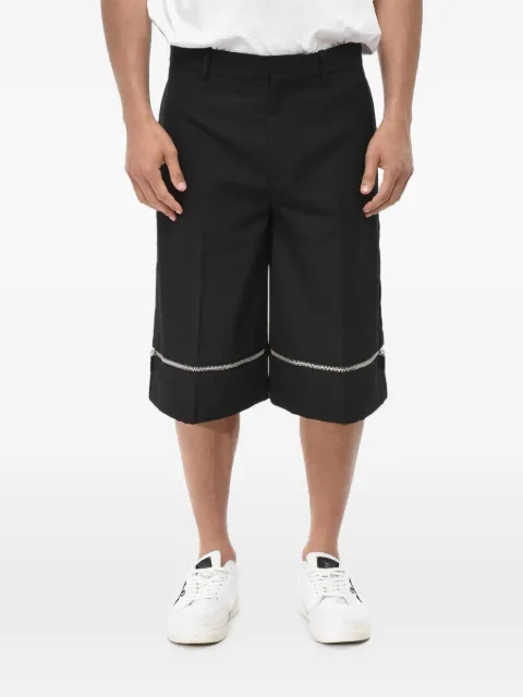 Off-White zip-detail wool shorts Black OMCT004F23FAB0011010