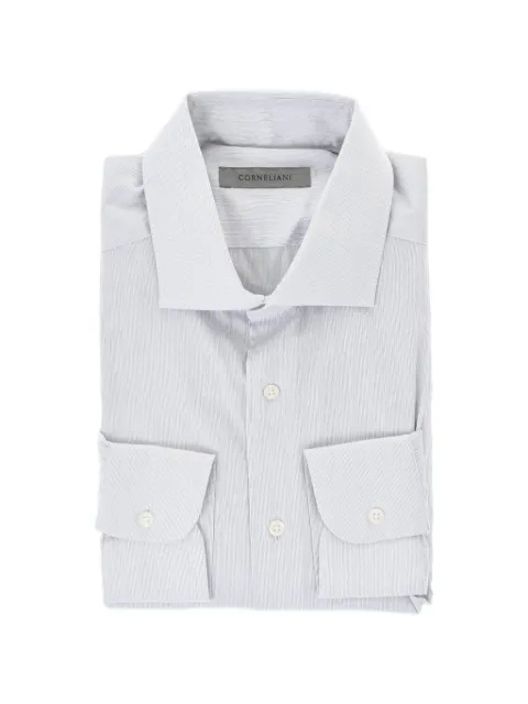 Corneliani striped spread-collar shirt White 91P01N3120257080