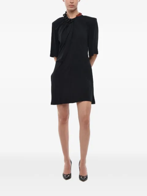 Stella McCartney Falabella chain-detail draped mini dress Black 6A0033SRA021000