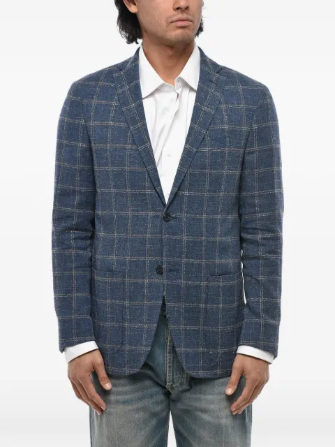 Corneliani checked single-breasted blazer Blue 85XR470136510001