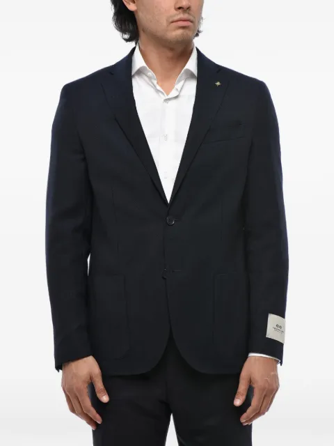Corneliani CC collection single-breasted patch-pocket blazer Blue 27XZ172768475003