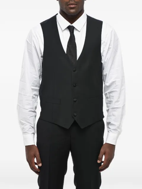 Corneliani patterned-jacquard button-up waistcoat Black 85C0850118261020