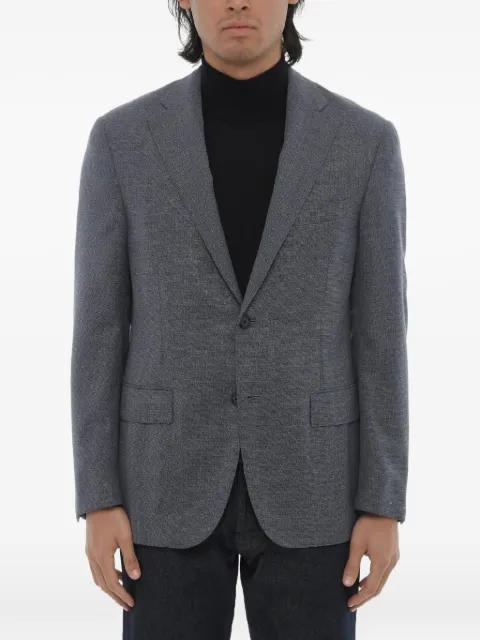 Corneliani single-breasted wool blazer Blue 8562960118475006