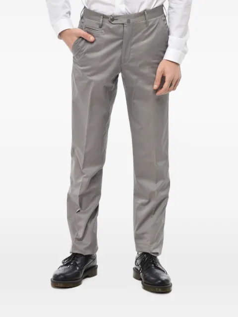 Corneliani pressed-crease cotton chino pants Grey 8939311450825