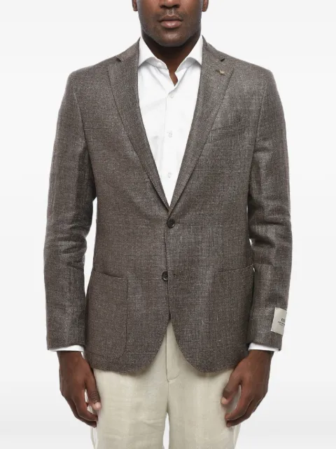 Corneliani CC collection single-breasted patch-pocket blazer Brown 27XZ172768281030