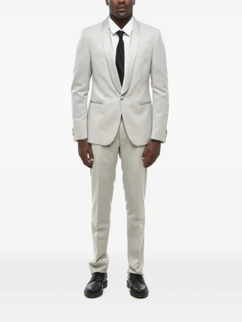 Corneliani satin shawl-lapel suit Neutrals 917T613198330026