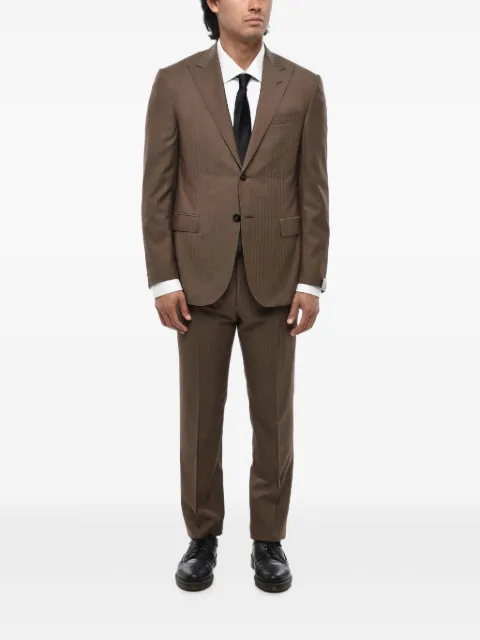 Corneliani Academy herringbone-pattern suit Brown 9172453117232