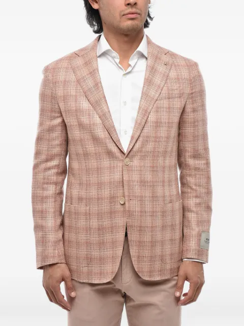 Corneliani CC collection single-breasted patch-pocket blazer Pink 27XZ312766902045