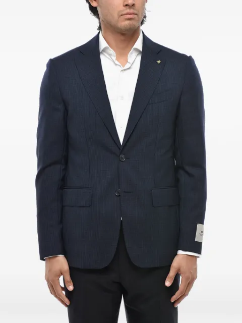 Corneliani checked wool blazer Blue 276Z862767243001