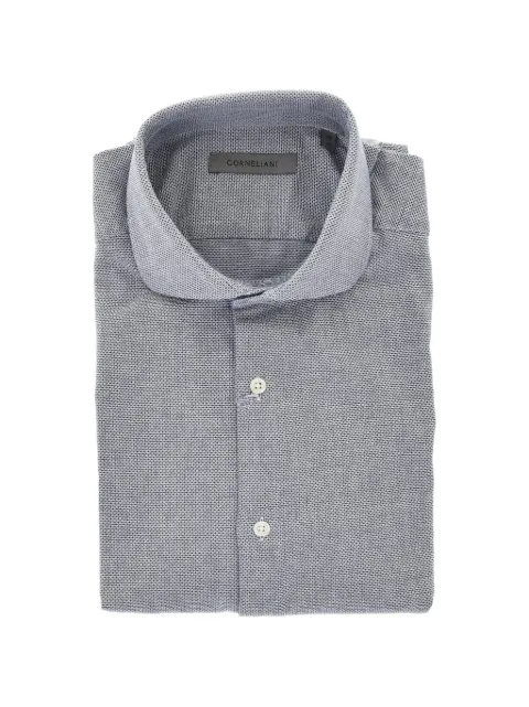 Corneliani textured-finish shirt Blue 91P02N3120260001