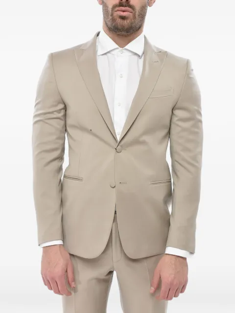 Corneliani peak-lapel virgin-wool suit Neutrals 937T199398152