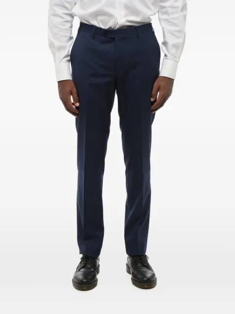 Corneliani pressed-crease virgin-wool trousers Blue 915T003198414