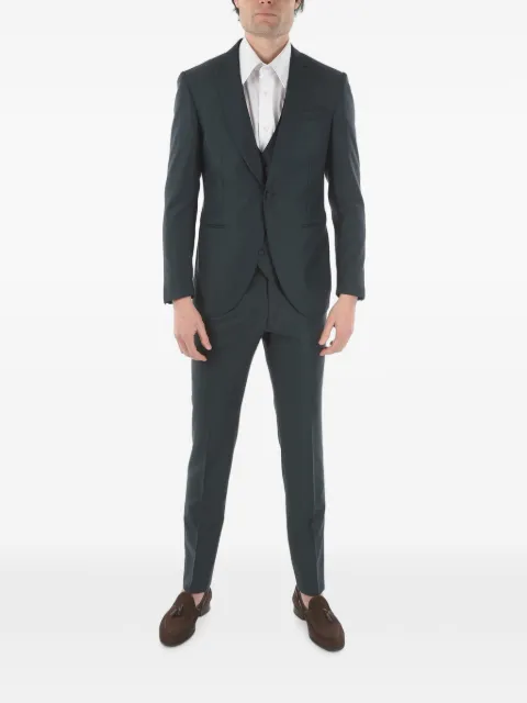 Corneliani three-piece wool suit Green 8580890117106