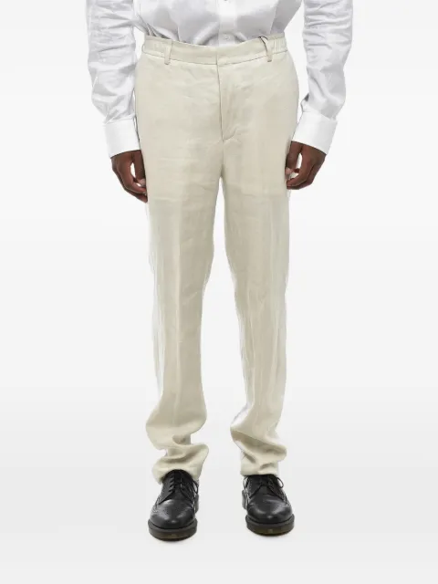 Corneliani elasticated-waist linen trousers Neutrals 274A532764326
