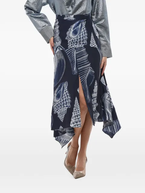 Stella McCartney Ariah patterned satin midi skirt Blue 603132SRA5824000