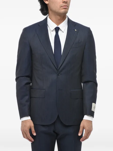 Corneliani CC Collection jacquard virgin wool suit Blue 277Z632767306004