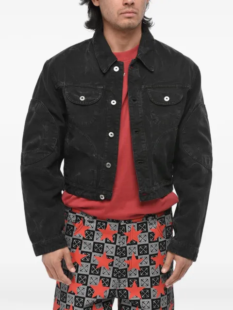Off-White denim jacket garmdyed with rear zip Black OMEV013F23FAB0011000