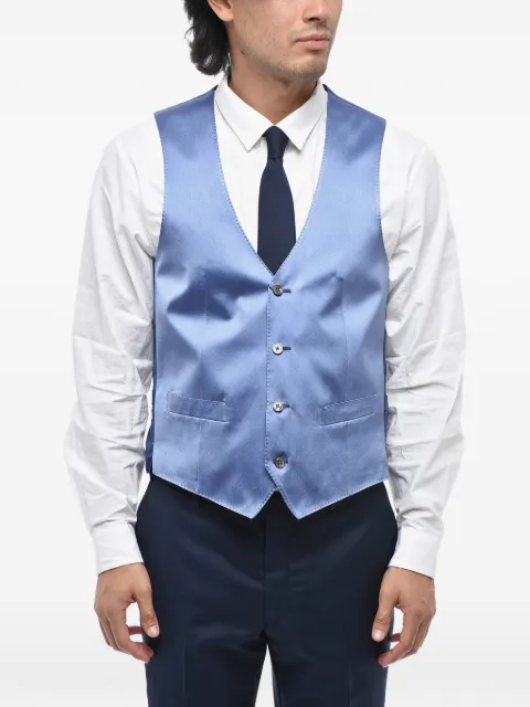 Corneliani Cerimonia Academy silk satin waistcoat Blue 85C0610117190004