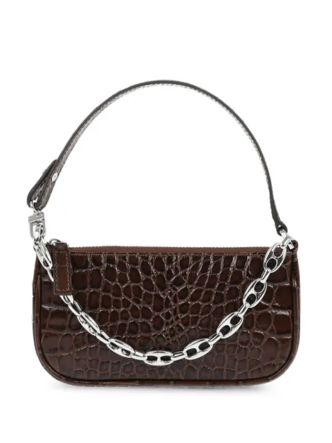 BY FAR mini Rachel crocodile-effect shoulder bag Brown 20CRMIRACEDSMA0CEBRWN