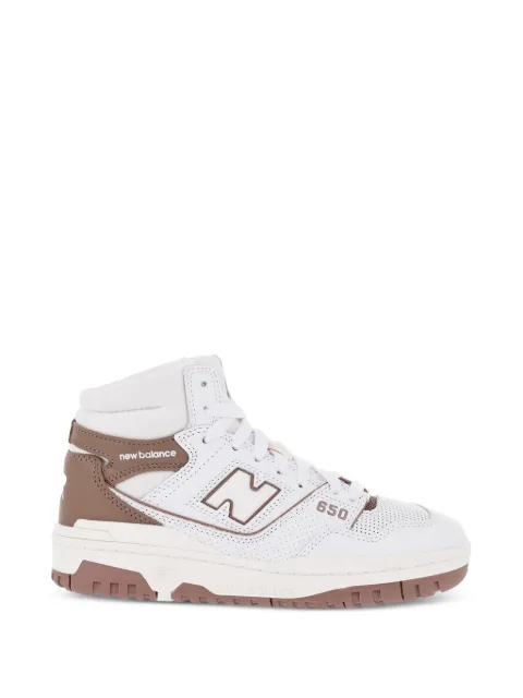 New Balance leather High-Top sneakers with Side logo White BB650RGYWHITEBRICK