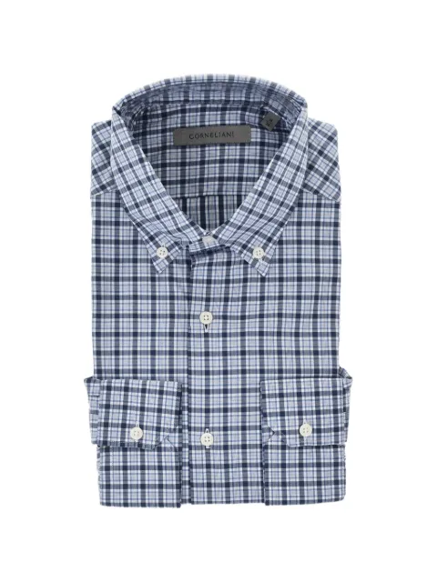Corneliani checked button-down shirt Blue 91P08N3120264001