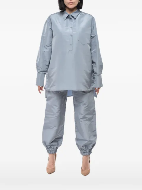 SUPER BLOND oversized silk-organza blouse Blue SHIRTVALAZZURRO