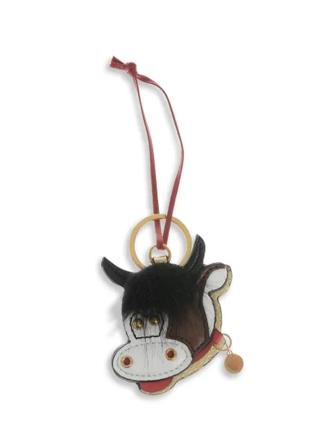 Stella McCartney metallic cow-motif keychain White 900602W87976501