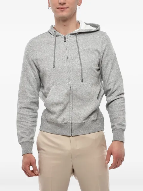 Corneliani zip-up drawstring hoodie Grey 91G5623125065