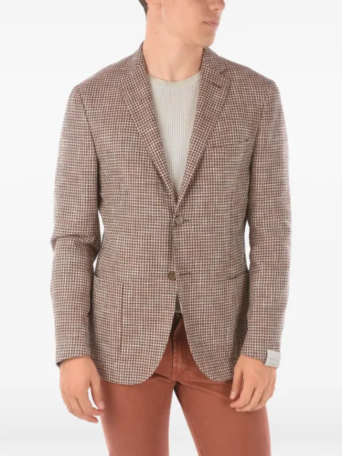 Corneliani pied-de-poule single-breasted blazer Brown 85XY730116937