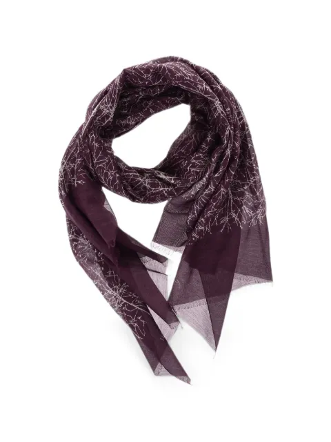 Corneliani logo-print tree-pattern scarf Purple 83B3189129006048