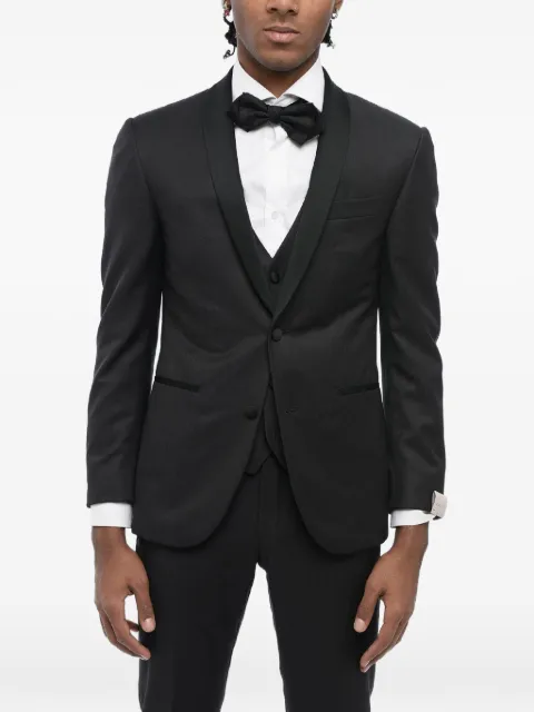 Corneliani shawl-collar three-piece suit Black 8580780287106