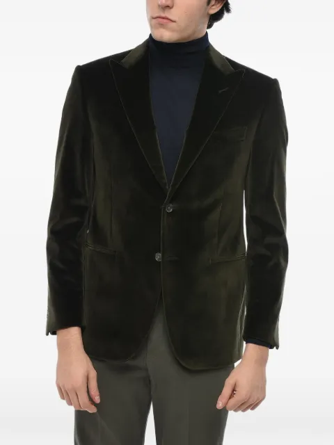 Corneliani velvet peak-lapel jacket Green 9269013898500