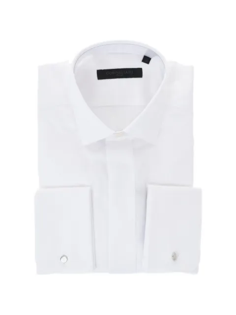 Corneliani concealed-placket poplin shirt White 92P9503981000