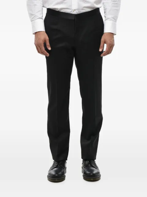 Corneliani satin-detail virgin wool trousers Black 935T139398150020