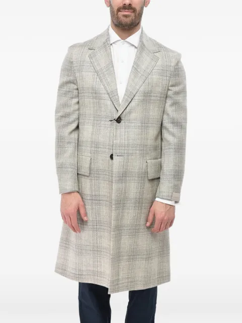Corneliani Circle District check coat Grey 931H249317354013