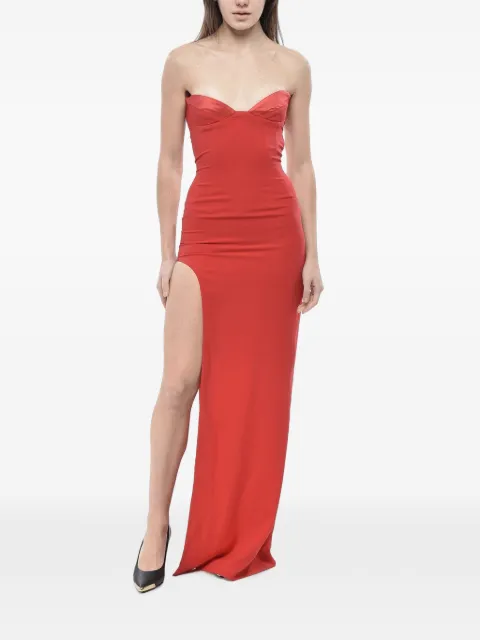 Mônot strapless high-slit maxi dress Red SS25022025