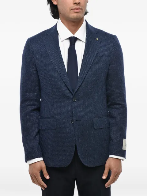 Corneliani single-breasted flap-pocket blazer Blue 276Z862766324