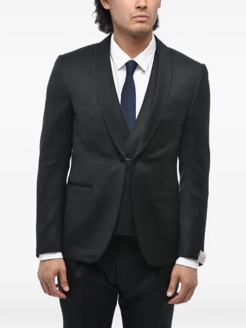 Corneliani shawl-lapel jacquard suit Black 8780441117103