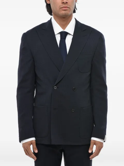 Corneliani textured double-breasted blazer Blue 85XY790118522001