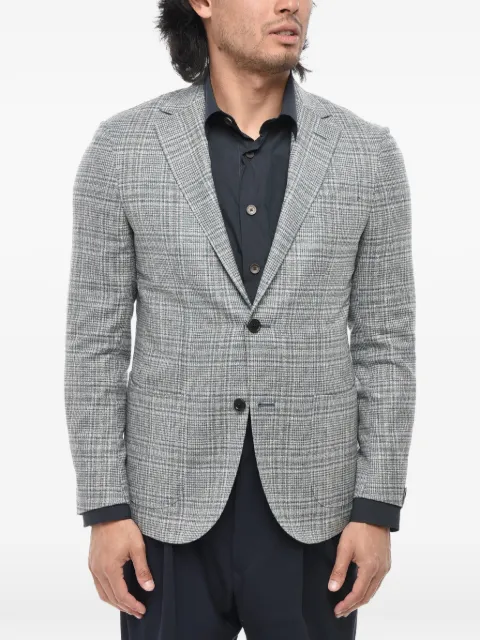 Corneliani checked single-breasted blazer Grey 93XY819316215004